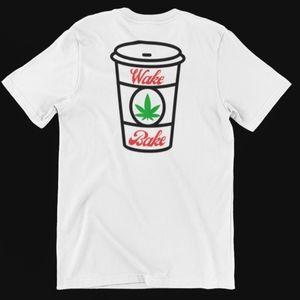 Custom Wake & Bake Cannabis Coffee T-Shirt - Unique